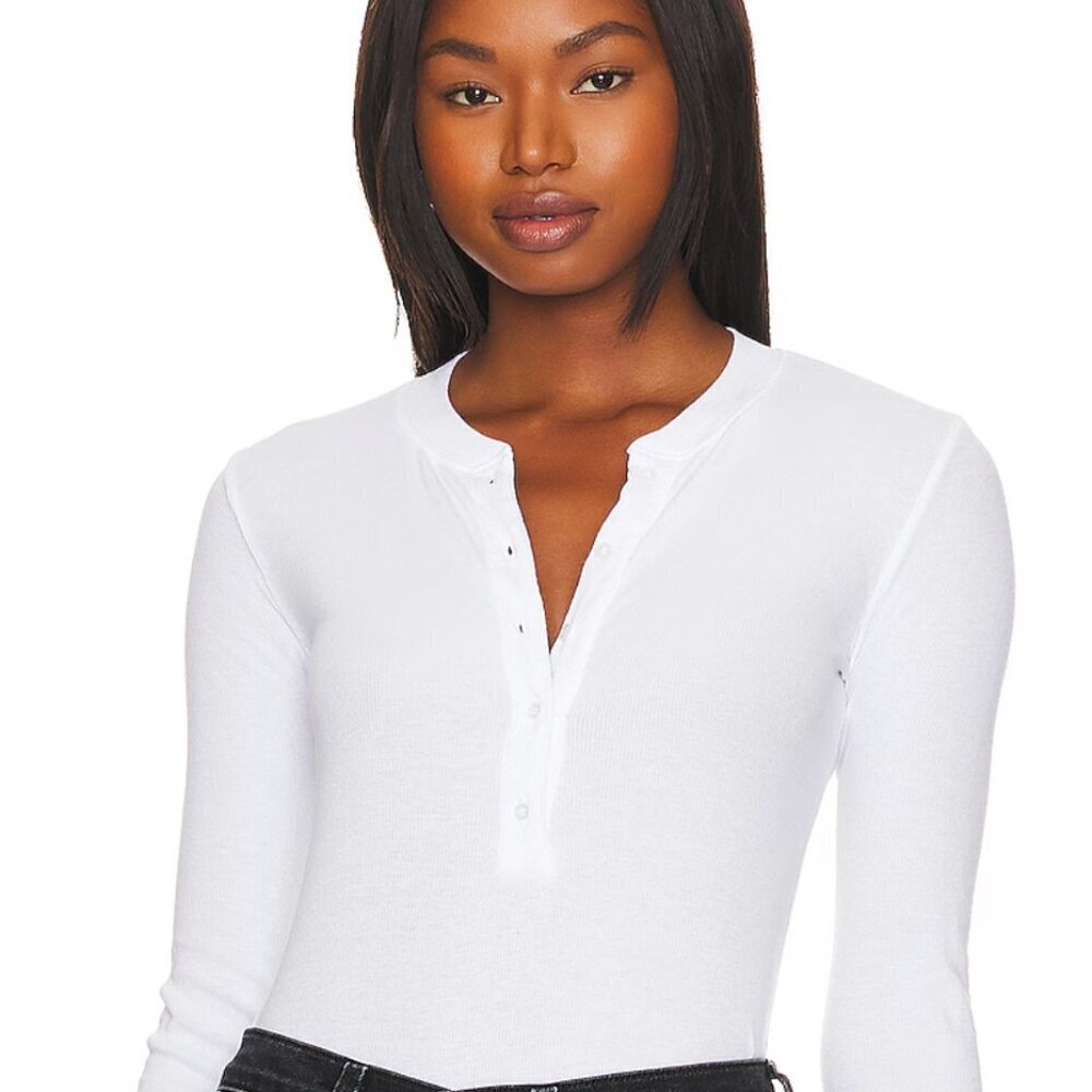 ATM Long sleeve white ribbed shirt xs